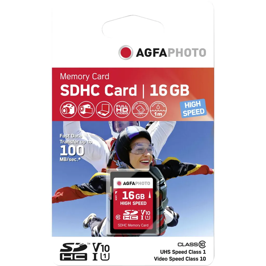 Scheda SDHC AgfaPhoto 16GB | 100.000 Cicli Scrittura Alta Durata