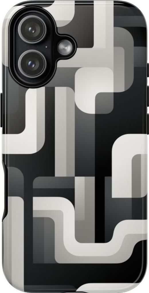 Auffälliges Schwarz-Weiß-Geometrie-Muster – Hülle Kompatibel mit iPhone 17