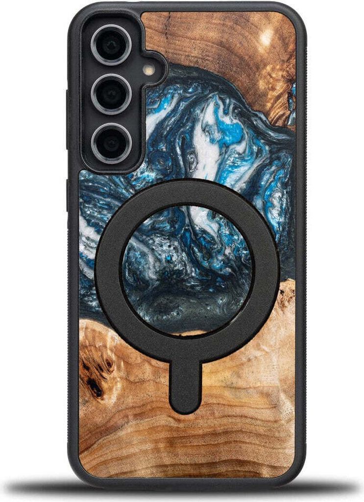 Holzhülle für Galaxy S23 FE, Bewood Unique Planets Erde für MagSafe