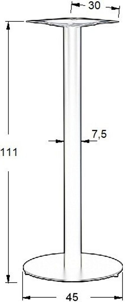 Metall-Tischgestell SH-5001-5/B - 45 cm Metall-Tischgestell SH-5001-5/B - 45 cm
