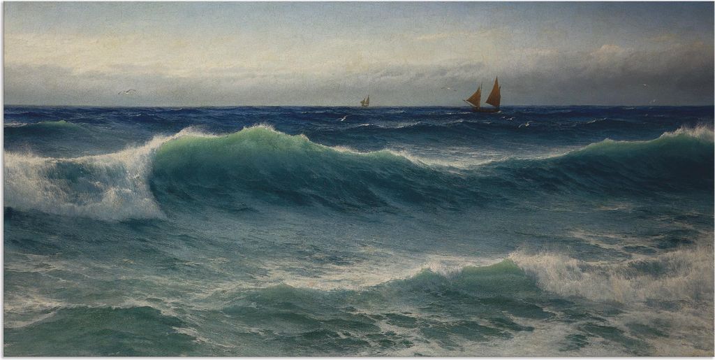 ARTland Wandbild Alu für Innen & Outdoor Brechende Wellen. 1893 Größe: 150x75 cm