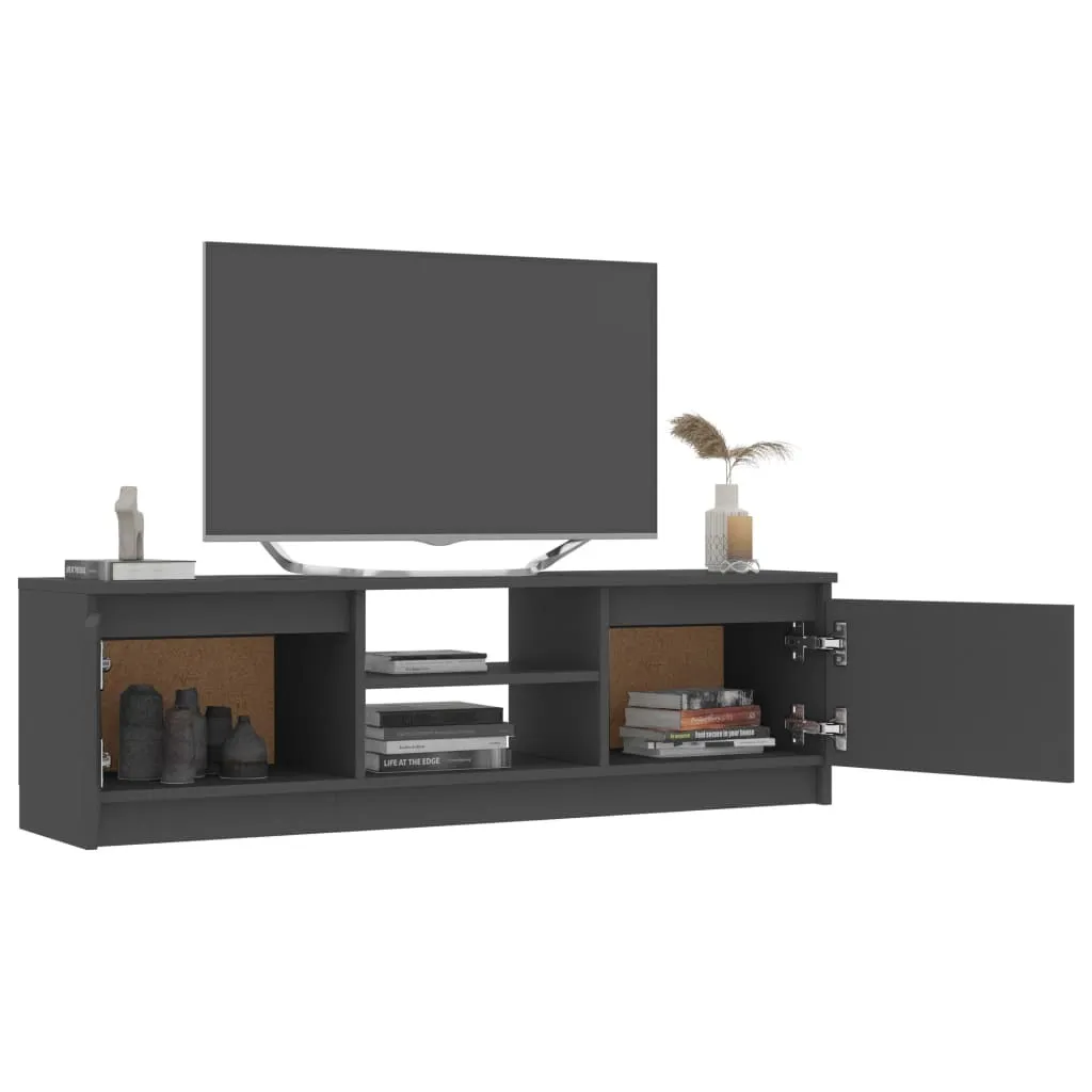 Banc TV Gris vidaXL 120 cm - Buffet Bas Multimédia en Bois Composite