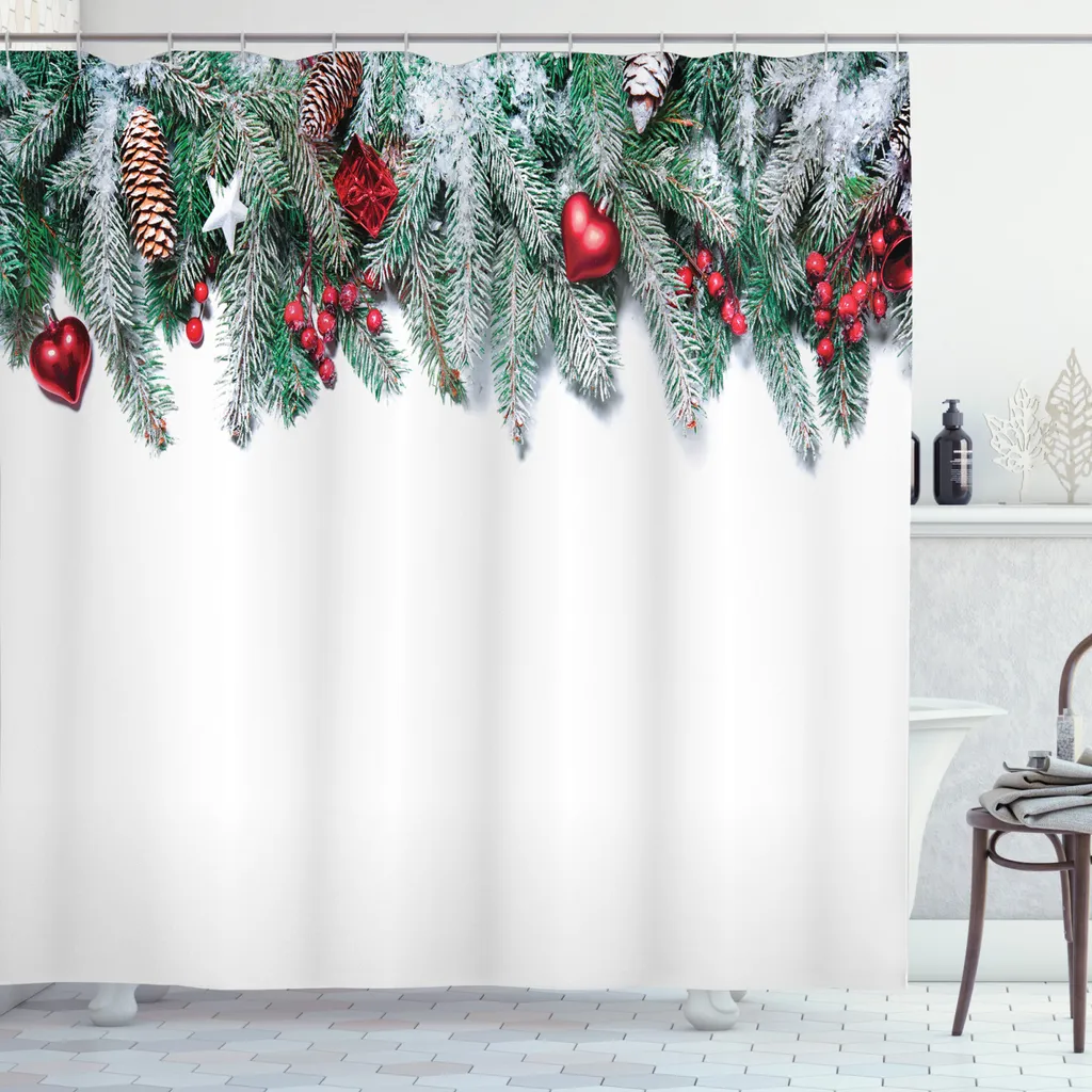Abakuhaus Tenda Doccia 175x240cm - Natale Anti-Muffa con 12 Ganci
