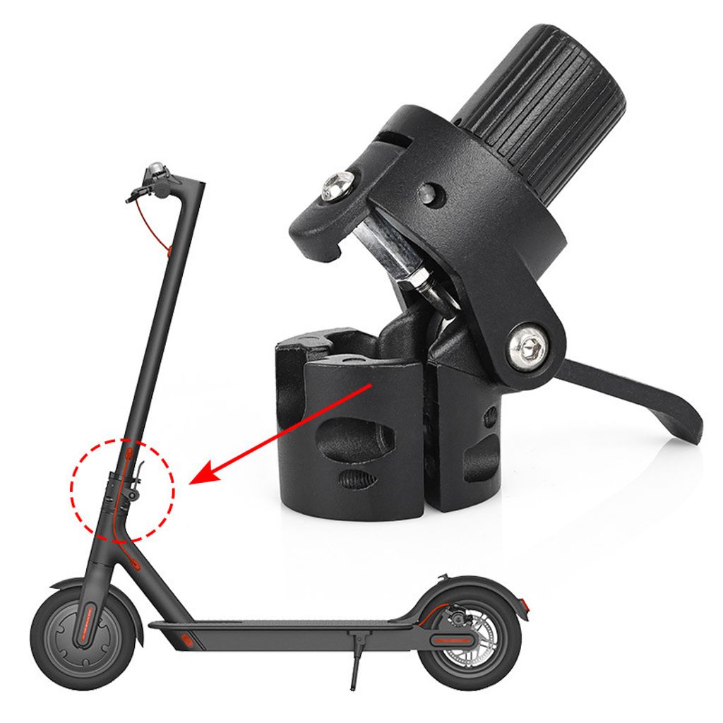 Scooter Klappstange, Elektroroller Klappstange Basis Klapphaken Zubehör Ersatzteile für Xiaomi M365 Elektroroller (Schwarz)