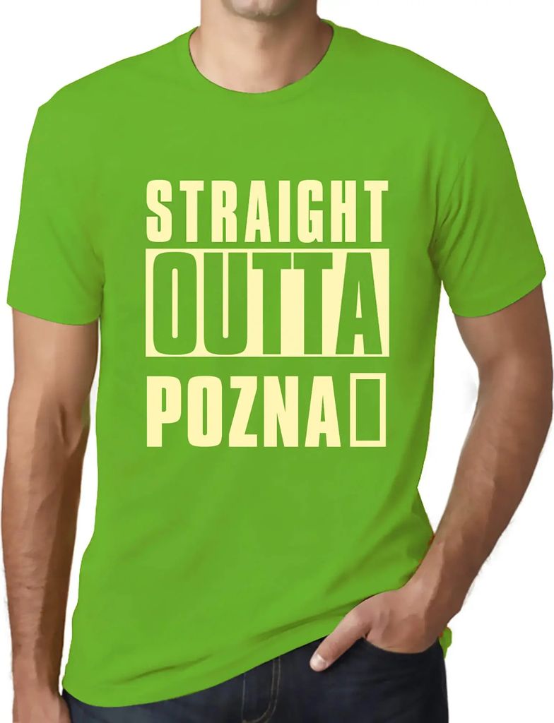 Herren Grafik T-Shirt Straight Outta Poznań Öko-Verantwortlich Vintage Jahrgang Kurzarm Lustige Druck Geburtstag Geschenk Mann