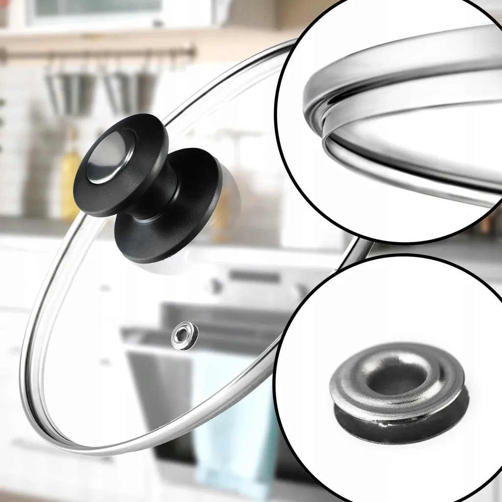 Coperchio in Vetro 14 cm per Pentole e Padelle | Trasparente Universale - 4