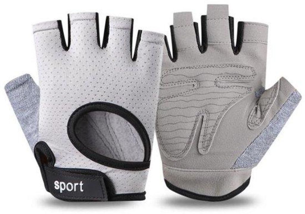 Halbe Finger Fahrrad-Handschuhe, atmungsaktiv, griffstabil, M, 9cm, Fitness