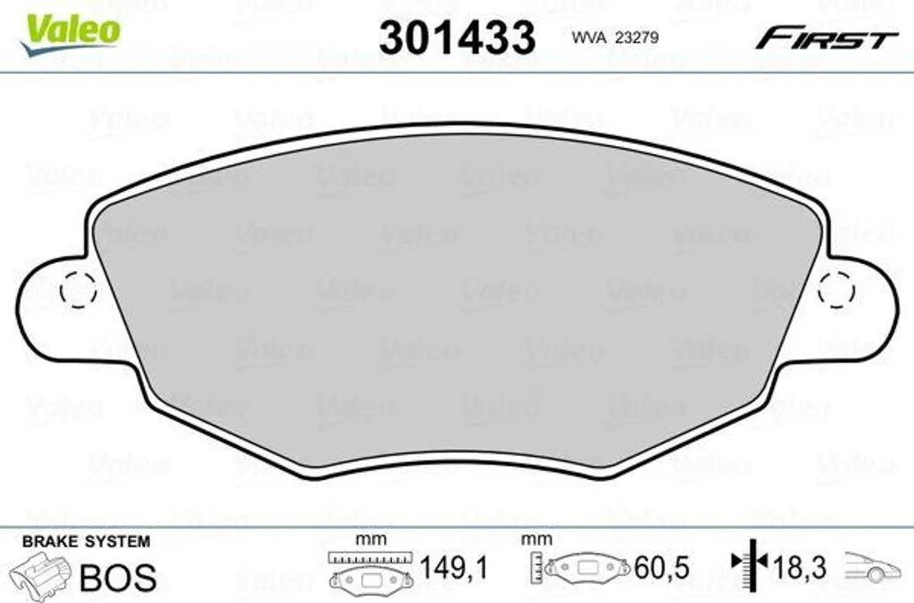 Plaquettes de Frein Valeo 301433 Haute Performance OE 1121894 Ford