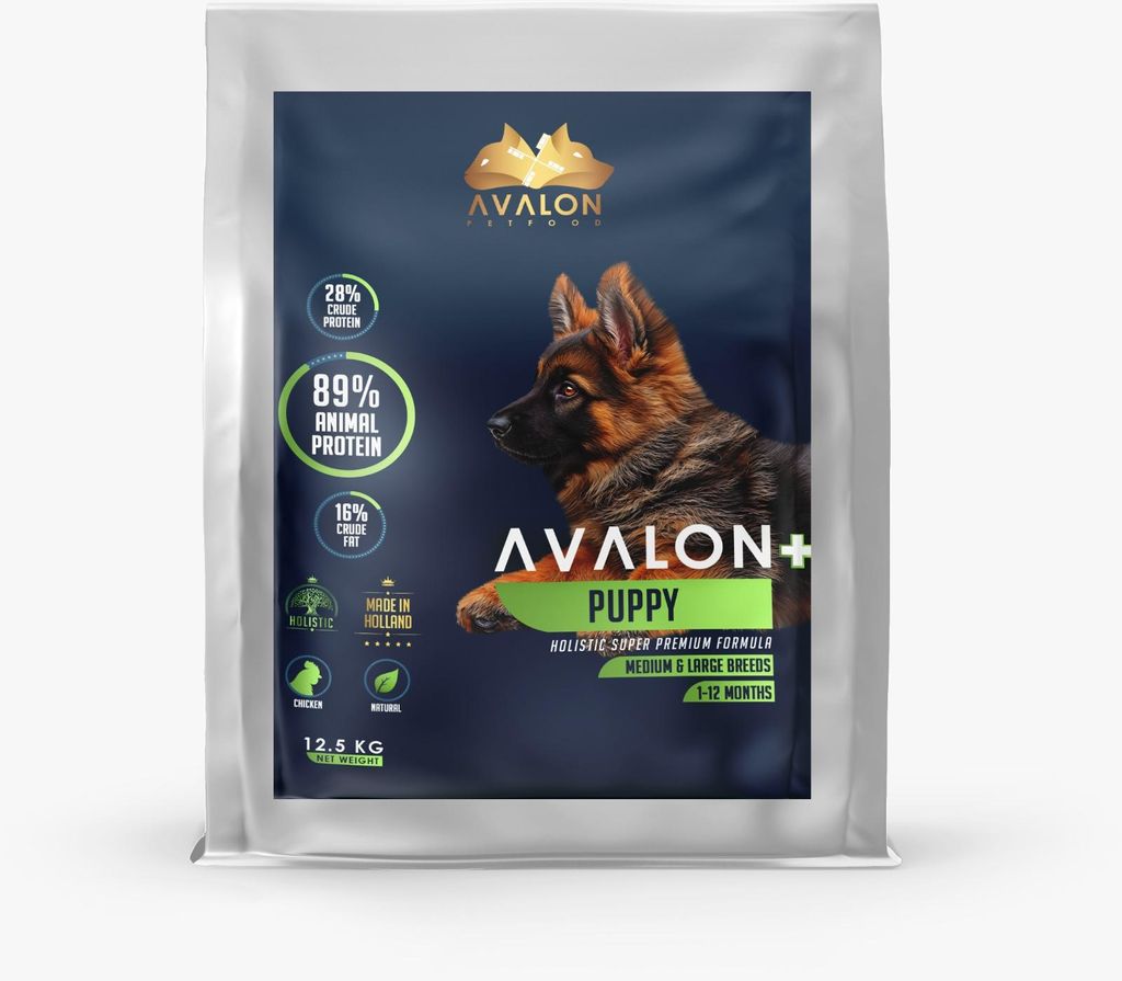 Avalon Petfood Puppy Trockenfutter für Hunde – Getreidefrei – 12.5 kg - <12 monate - 89% tierisches Protein