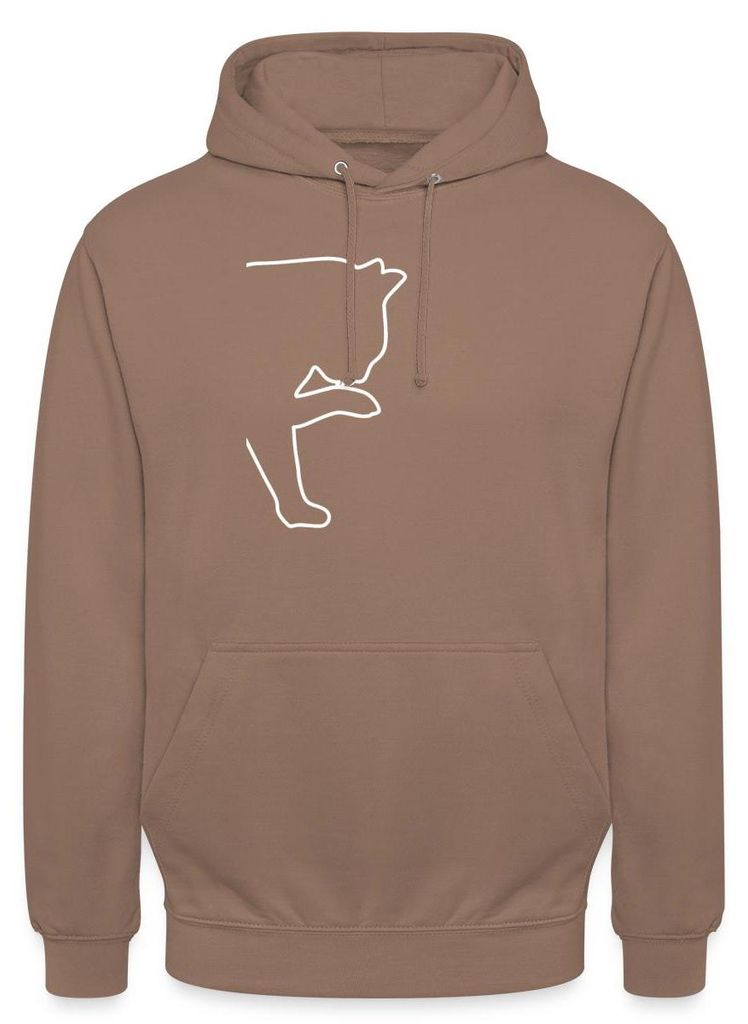 Spreadshirt Katzen Silhouette Uni Hoodie, M, Mokka