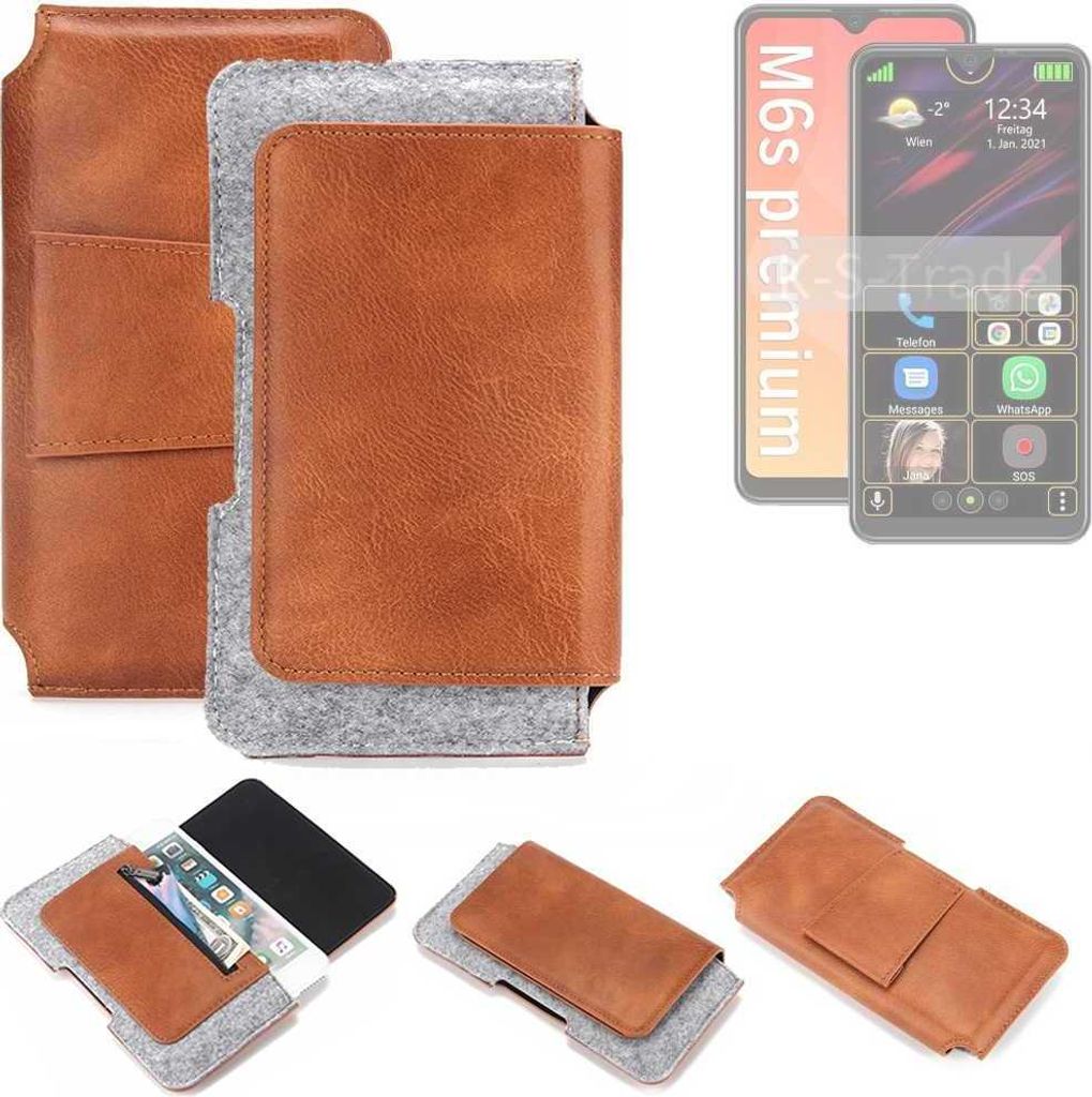 K-S-Trade Handyhülle Schutzhülle kompatibel mit Bea-fon M6s premium Gürteltasche Holster Gürtel Tasche Smartphone Tasche Handy Hülle Polyureth...