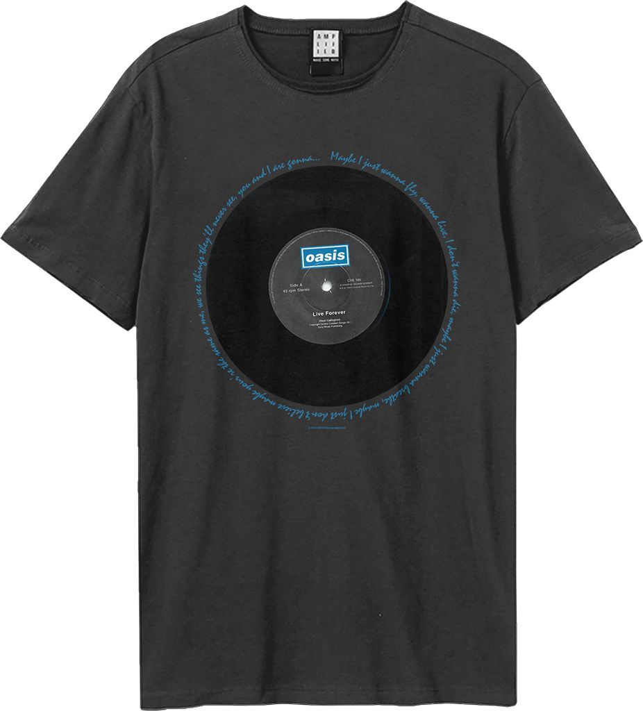 Oasis - "Live Forever" T-Shirt für Herren/Damen Uni GD2197 (L) (Holzkohle)