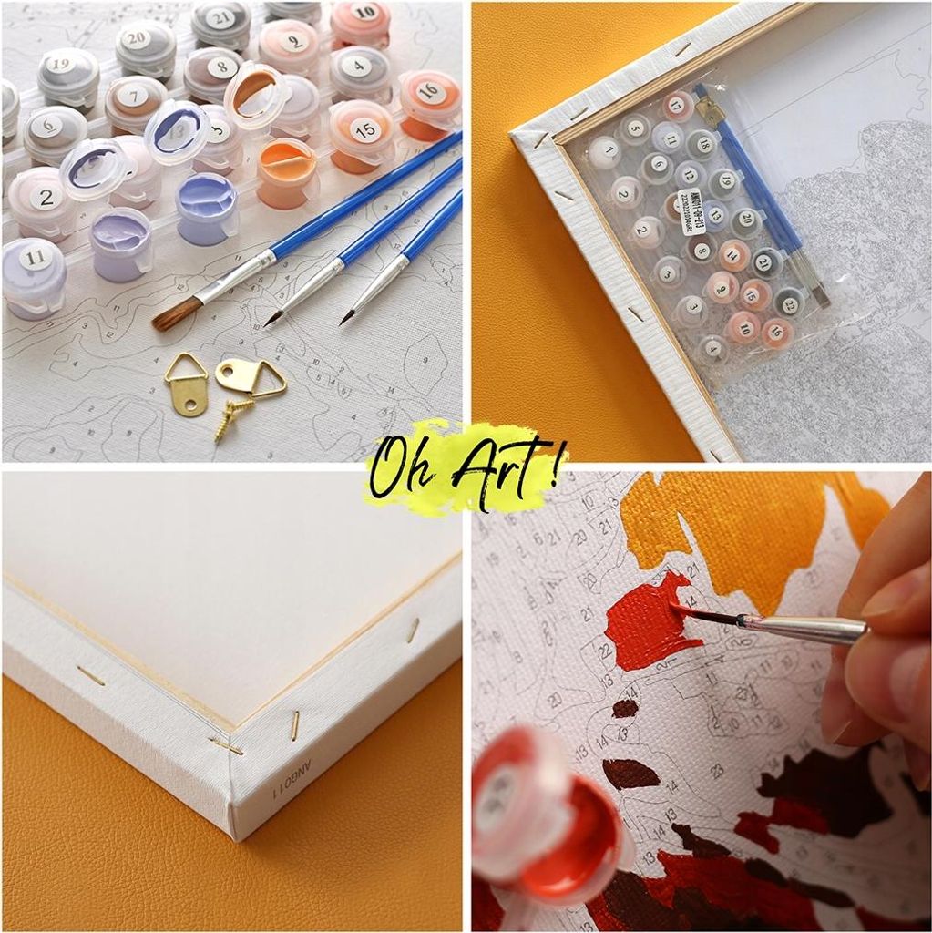 Paint By Numbers Per Adulti – Kit Dipingi Con I Numeri 40x50 Cm Con Paesaggio Lunare E Colori Acrilici - 4