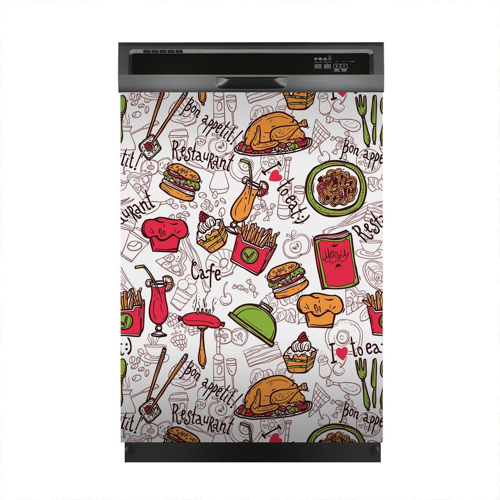 Magnete Dekorative 60x80 cm Küche Magnetmatte Spülmaschine - lebensmittel hamburger pommes