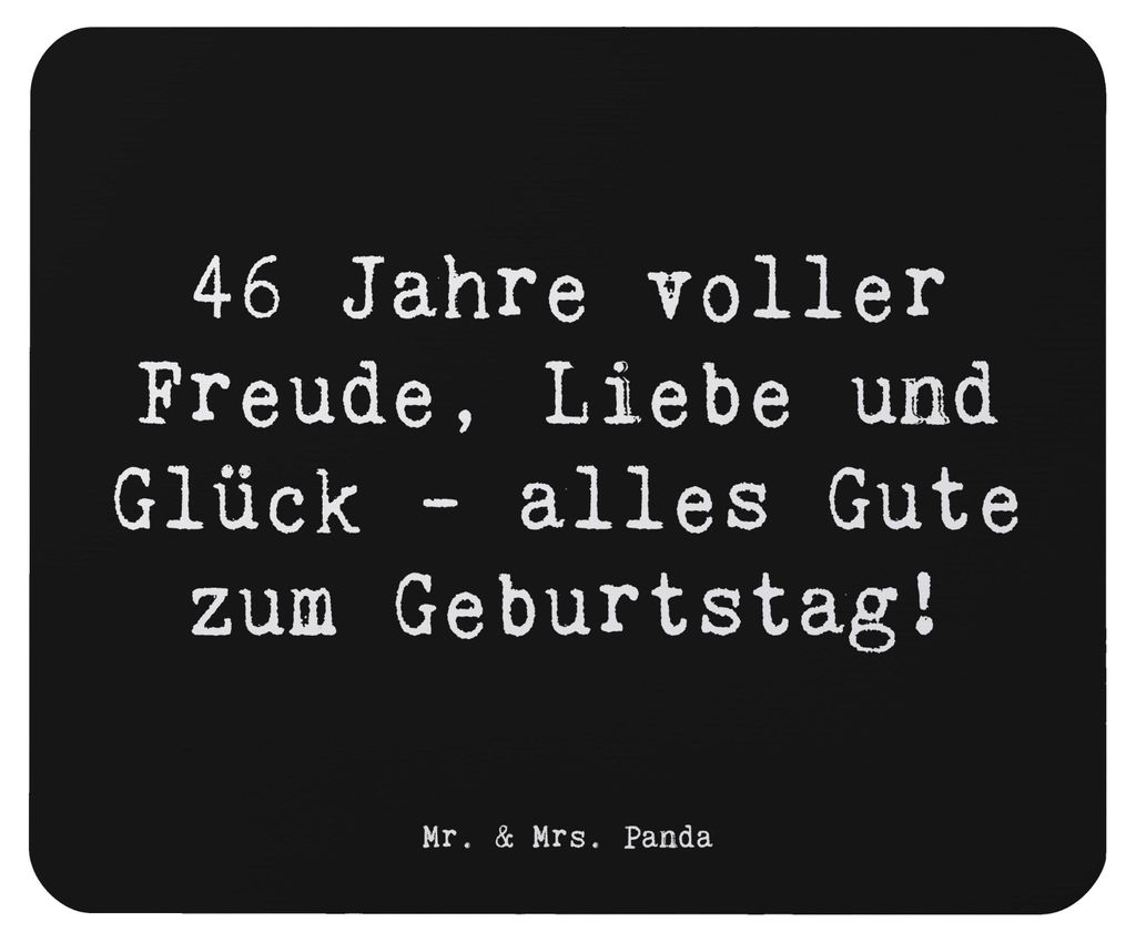 Mr. & Mrs. Panda Mousepad Spruch 46. Geburtstag - Schwarz - Geschenk, feiern, Happy Birthday, notebook mauspad, pc, Geburtstagserinnerungen, Geburt...