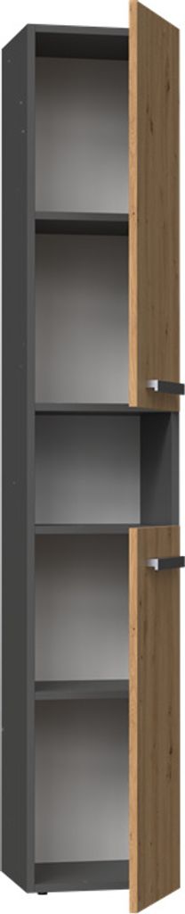 Wysoka szafka łazienkowa z półką ATSO - dąb artisan / Zdjęcie produktu 6