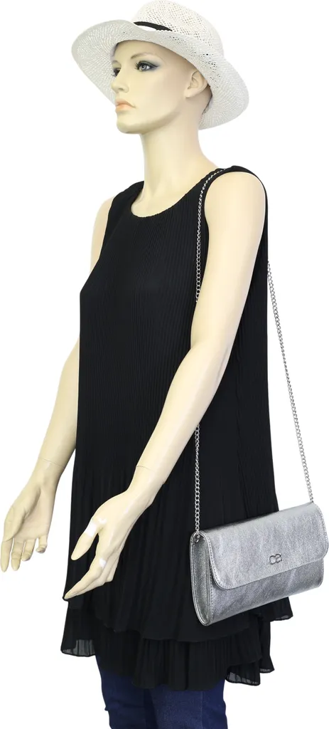 Pochette en cuir véritable à multi-compartiments rigides Alessandro
