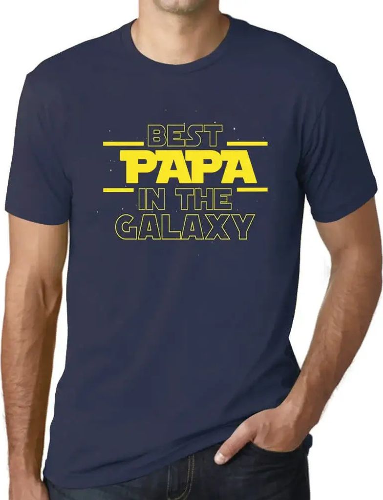Herren Grafik T-Shirt Der beste Papa der Galaxis – Best Papa In The Galaxy – Öko-Verantwortlich Vintage Jahrgang Kurzarm Lustige Druck Geburtstag