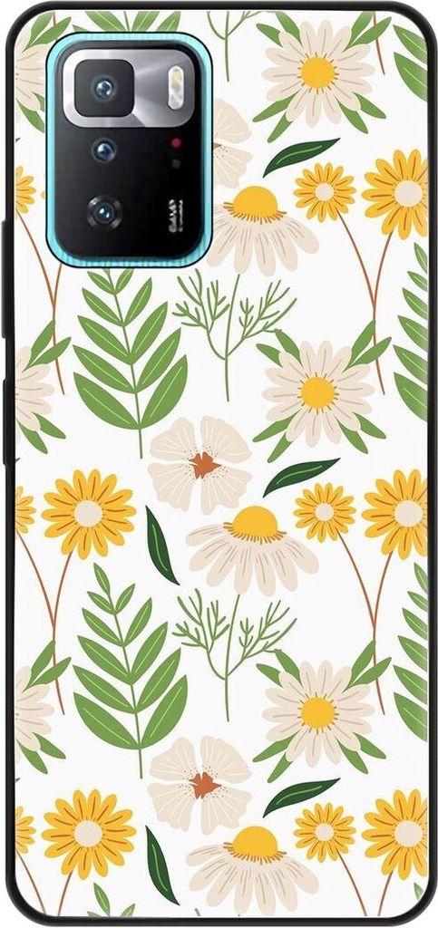 König Design Hülle kompatibel mit Xiaomi Poco X3 GT Kunststoff Soft Handyhülle - Handy Case Blumenmuster 2