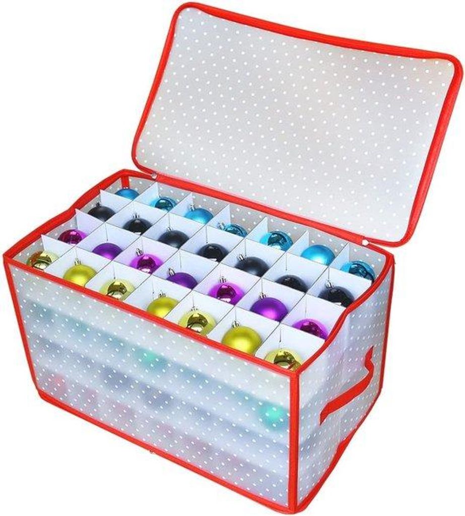 XL-Lagerbox für 112 Weihnachtsbälle - faltschließbare Sortierbox für Weihnachtsdekoration