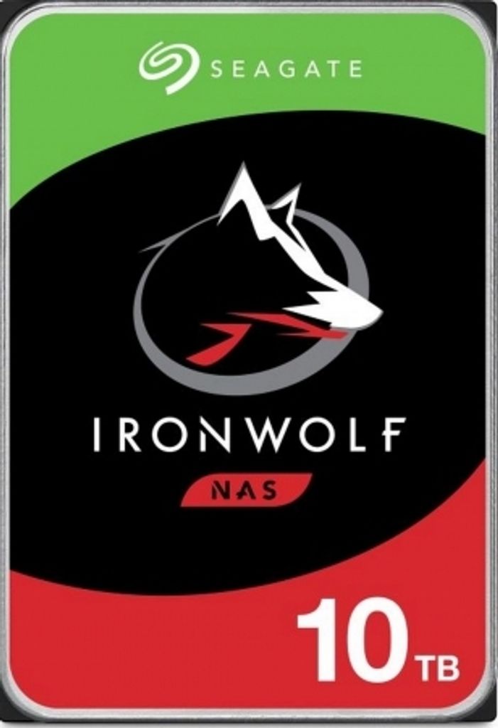 A product shot of a Seagate IronWolf NAS hard drive.