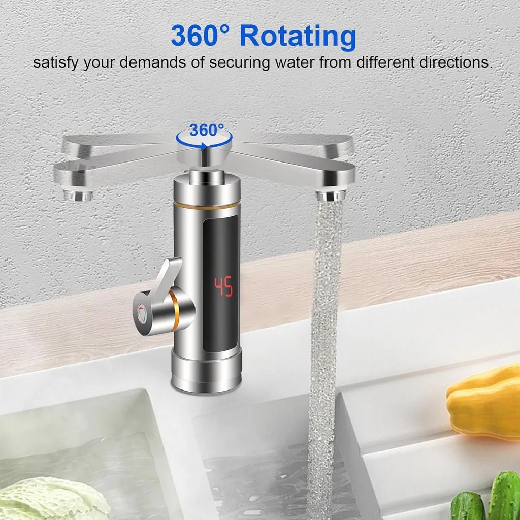 Robinet électrique eau chaude instantanée, écran LCD & rotation 360°