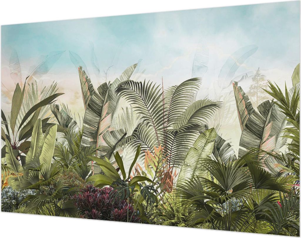 Wandtapete - Dekorative Tapete für Wohnzimmer- Tapetenfolie für Wanddekoration - 104x70 cm - Tropisches Paradies