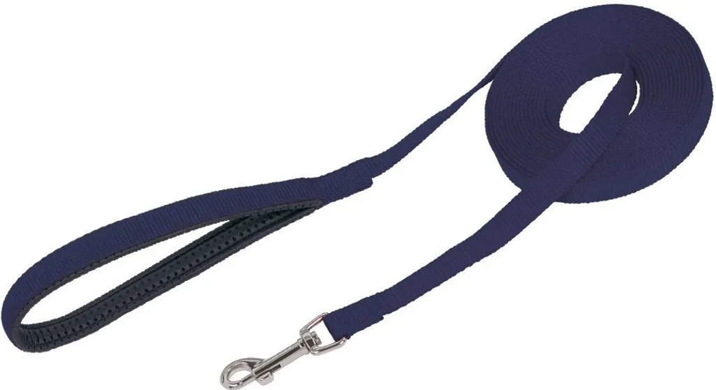 Longe de dressage 10 mètres Nobby bleue - Sangle nylon plate robuste