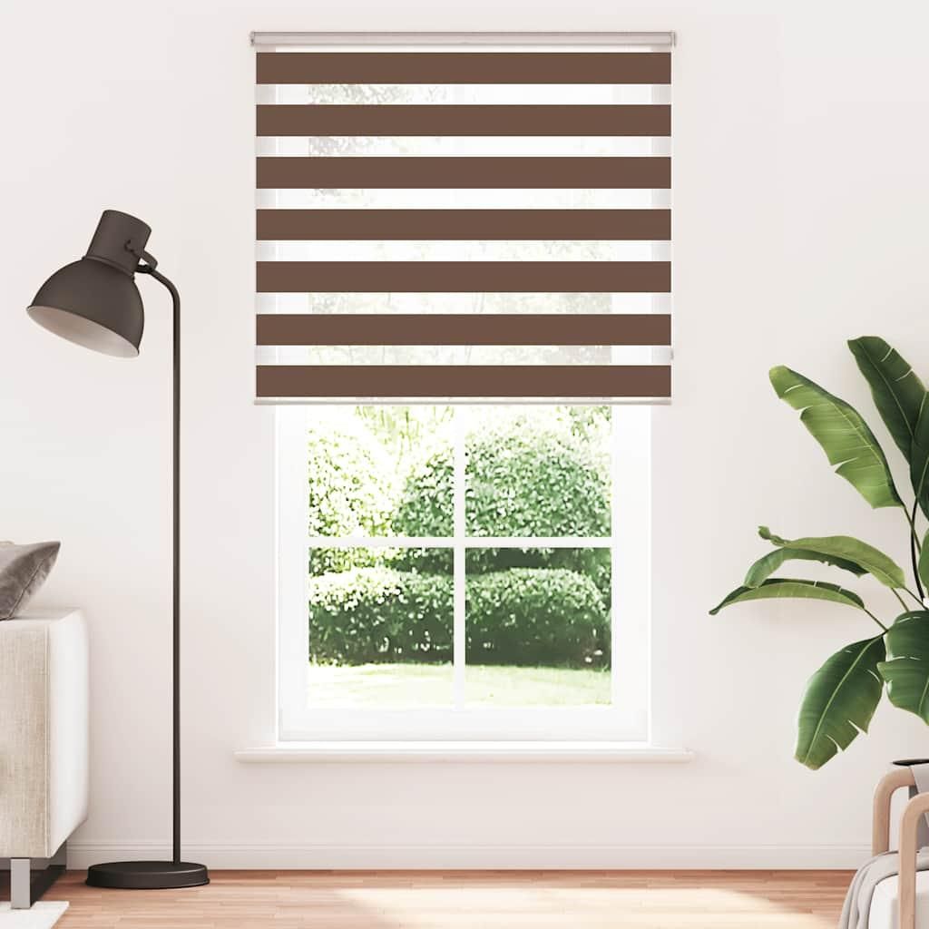 vidaXL Doppelrollo Braun 135x200 cm Stoffbreite 130,9 cm Polyester