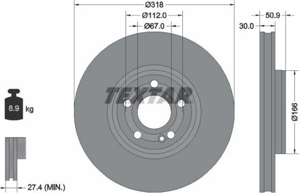 Disque de frein anti-vibration TEXTAR 2474210712 pour corriger le voile