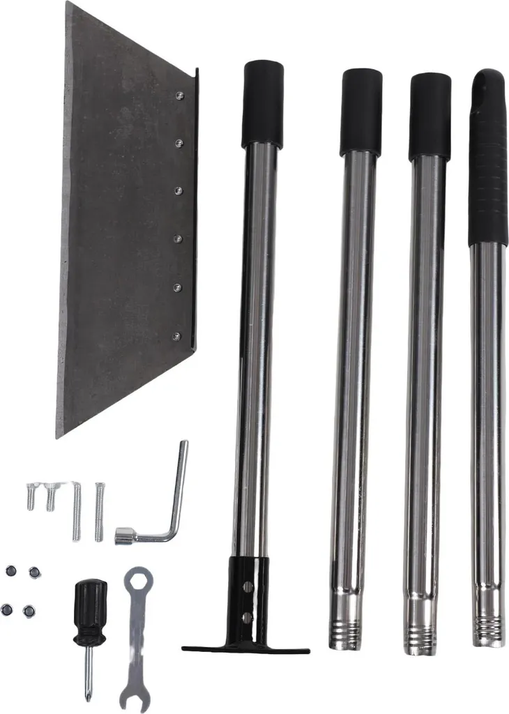 Pelle de jardin multifonction en acier carbone robuste de 25cm argent