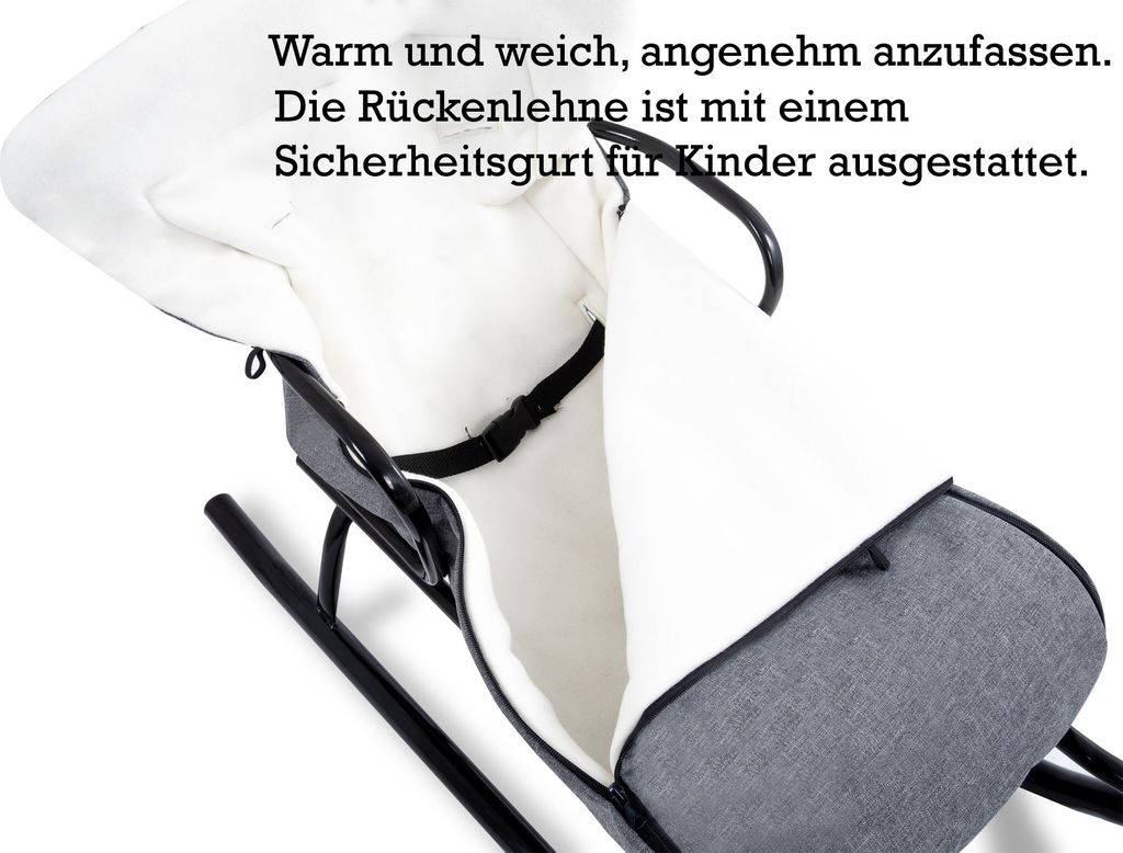 GagaDumi Oslo Schlitten aus Metall mit Rücklehne mit Produktbild 6
