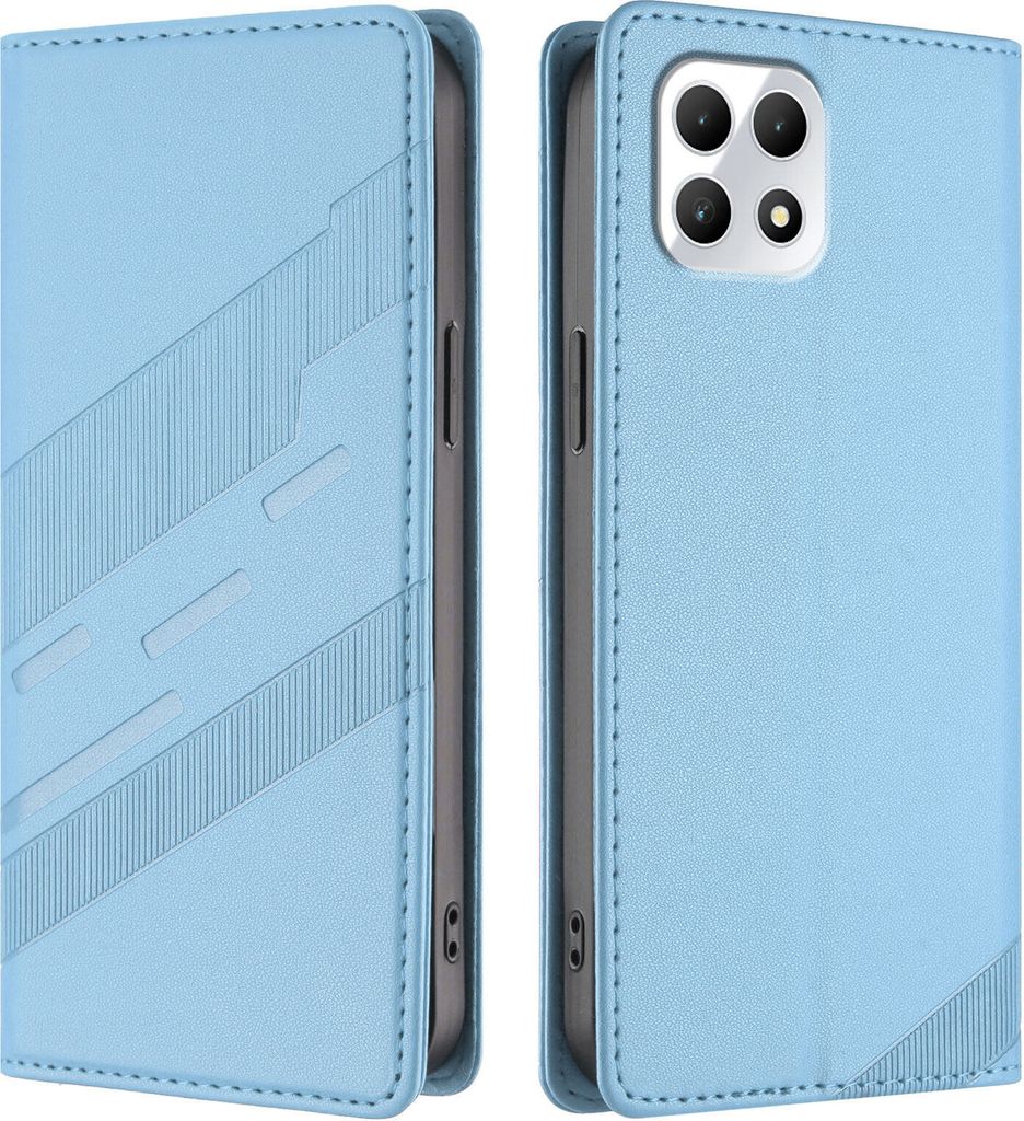 Hülle für T-Mobile REVVL 7, Kunstleder Brieftaschen Handyhülle mit Kartenfach und Standfunktion Hellblau