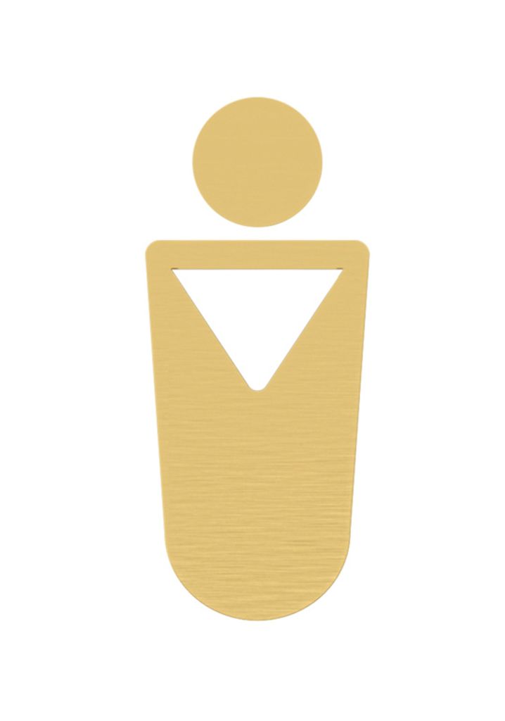 Herren WC Piktogramm Edelstahl in mehreren Farboptionen, Farbe:Messing