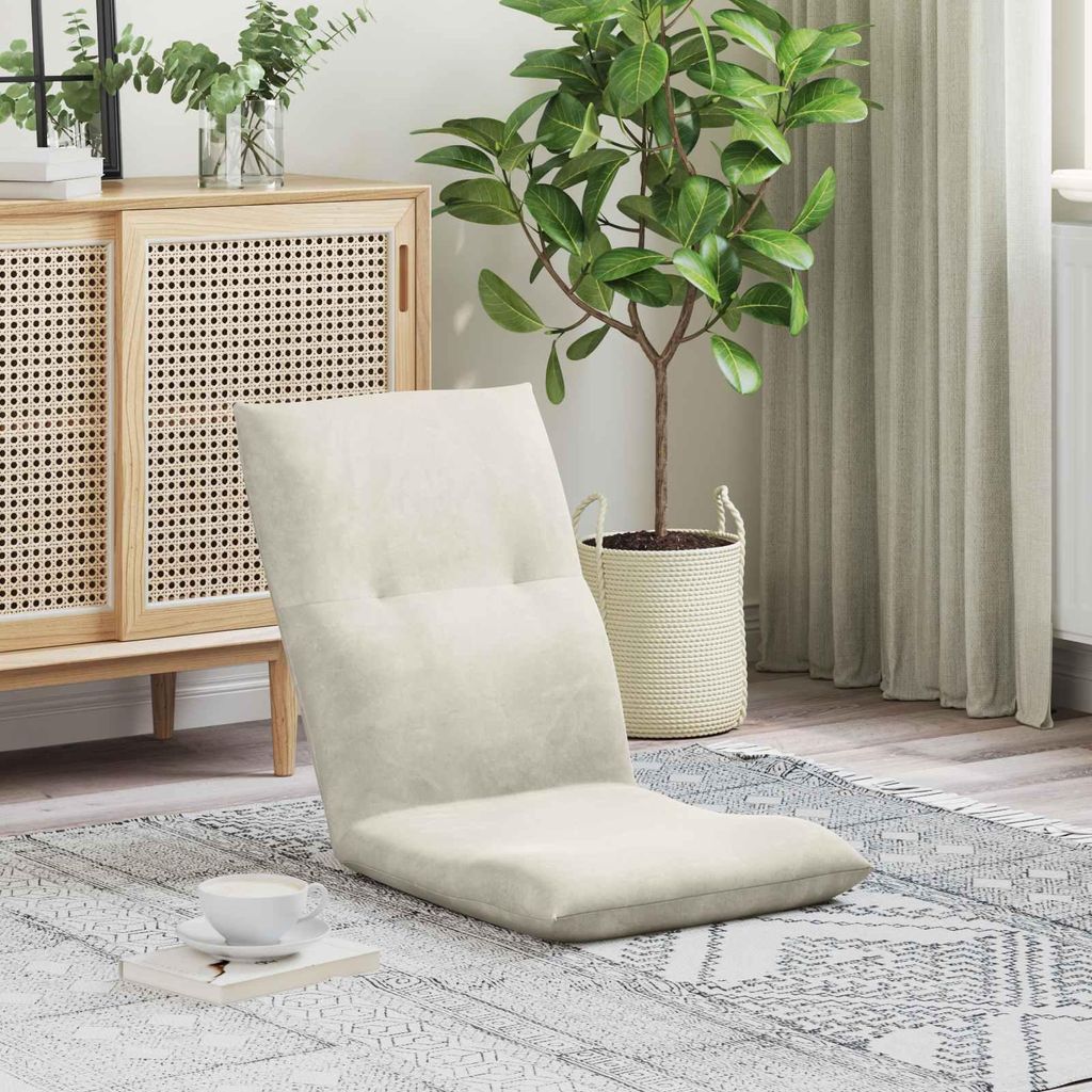 Bodenstuhl Creme 46 x 50 x 61 cm Samt - Fernseh- & Relaxsessel DE1190