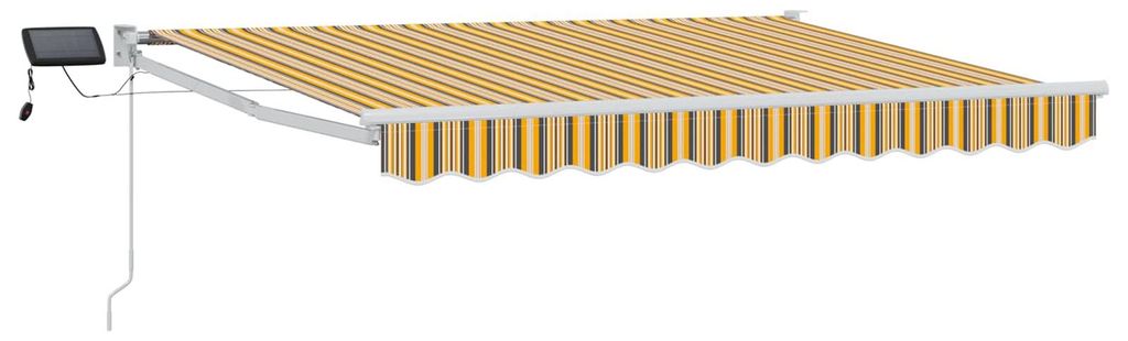 Manuelle Gelenkarmmarkise - CLORIS - Wasserabweisender Stoff - mit LEDs - Gelb und Grau 3x2,5 m - Markisen C603