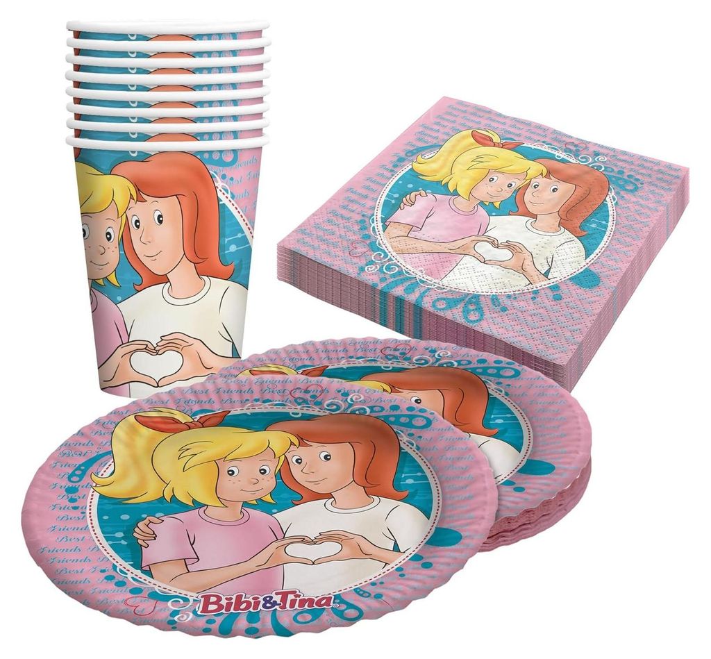 Bibi & Tina Party Set 36-teilig Becher, Teller, Servietten Produktbild 