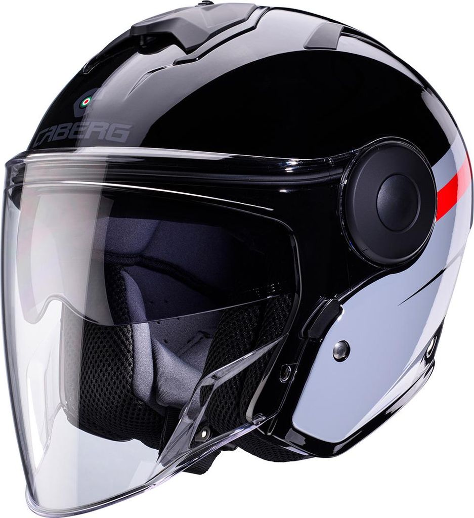CABERG SOHO ZEPHYR Jethelm L in grau/rot/schwarz Produktbild 