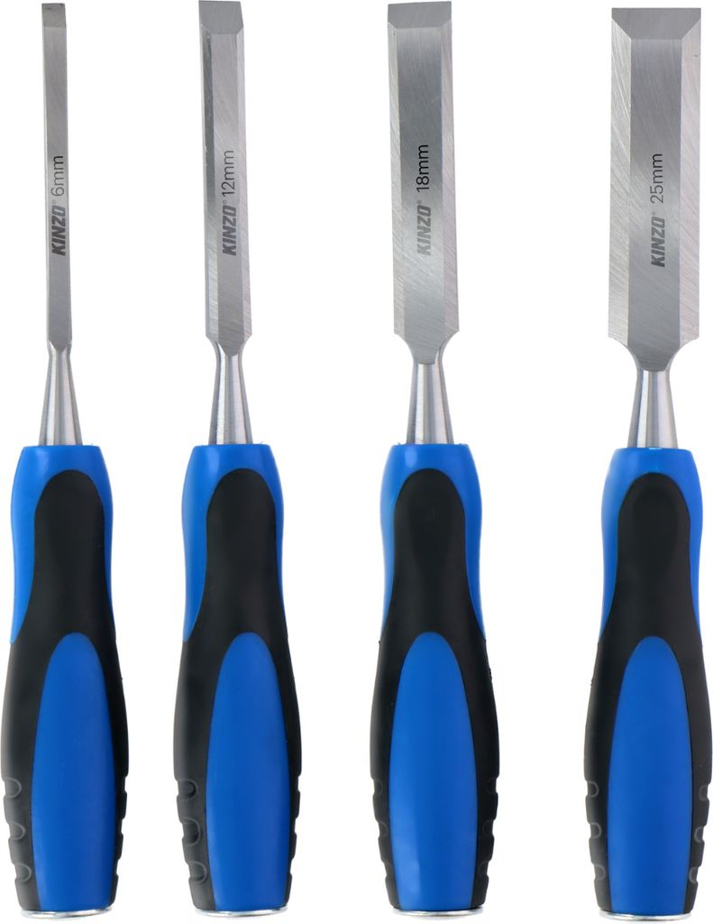 Kinzo Beitelset 4 Teile 6/12/18/25mm Kohlenstoffstahl für Produktbild 