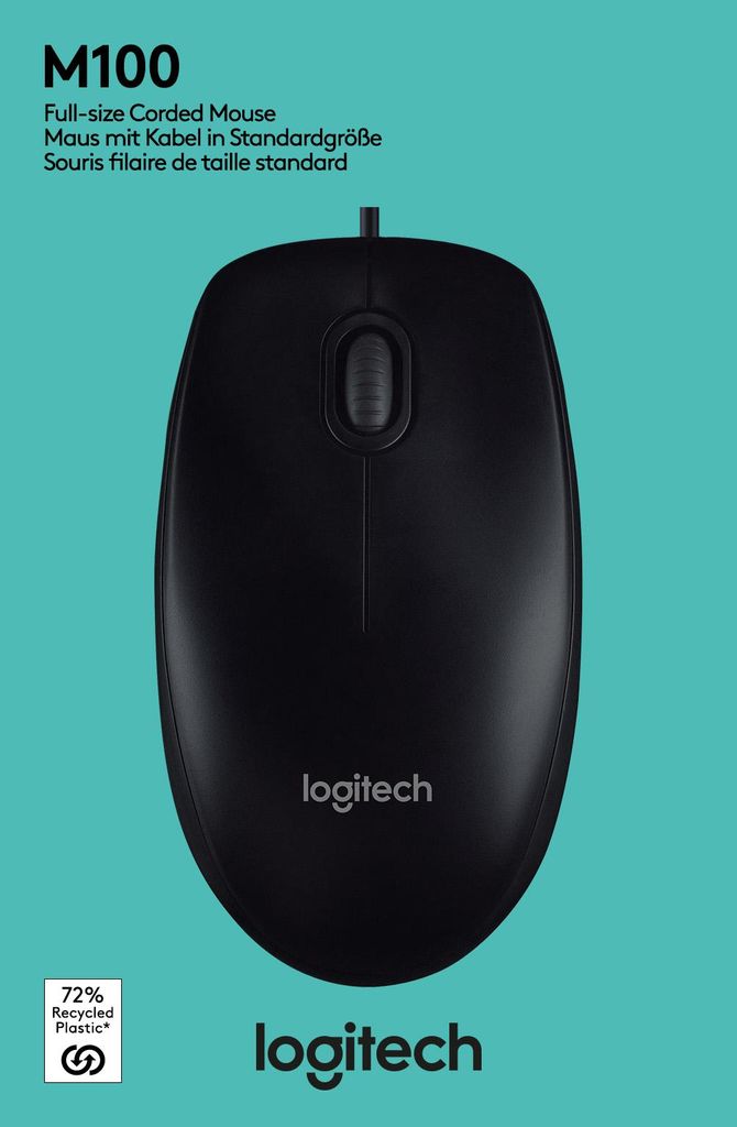 Logitech Souris Optique M100 910-006652 USB 1.000dpi sw Image du produit 