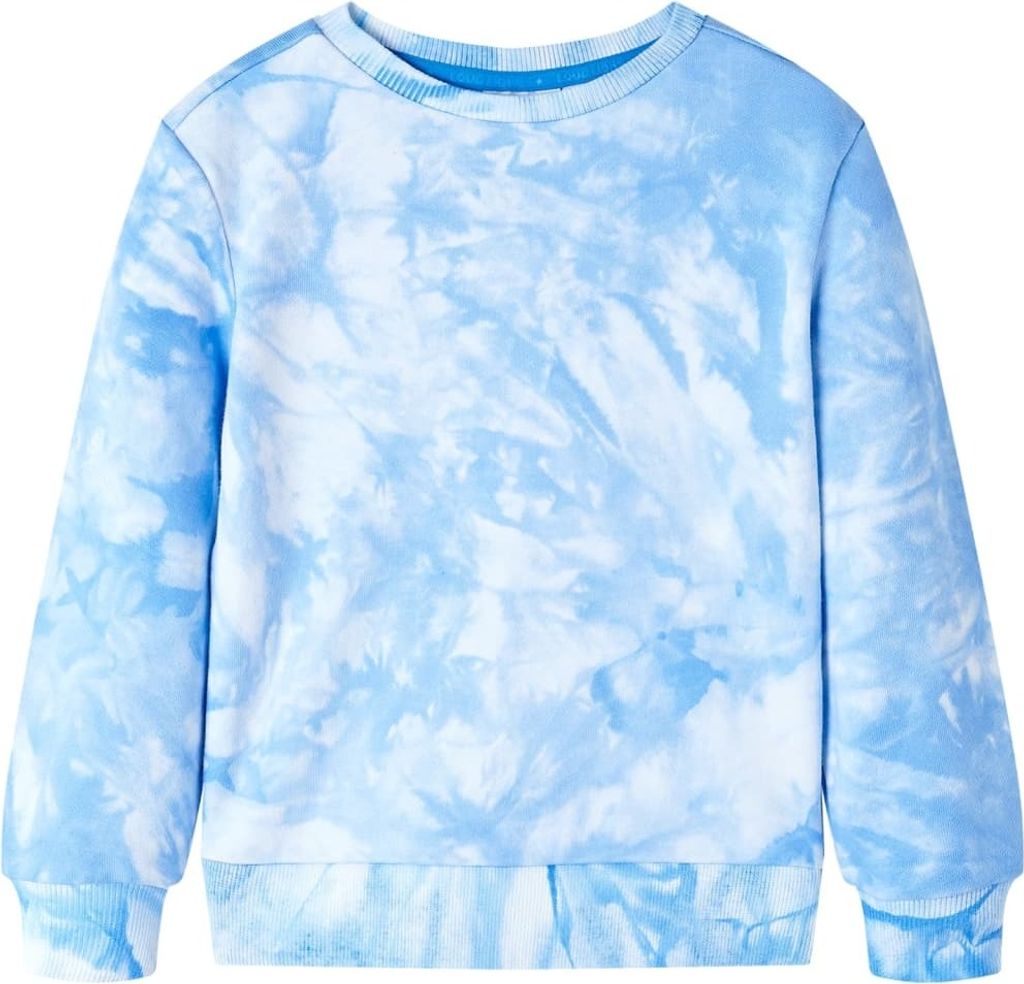 Kinder-Sweatshirt Hellblau 92 (1,5-2 Jahre) mit blau-weißem Muster
