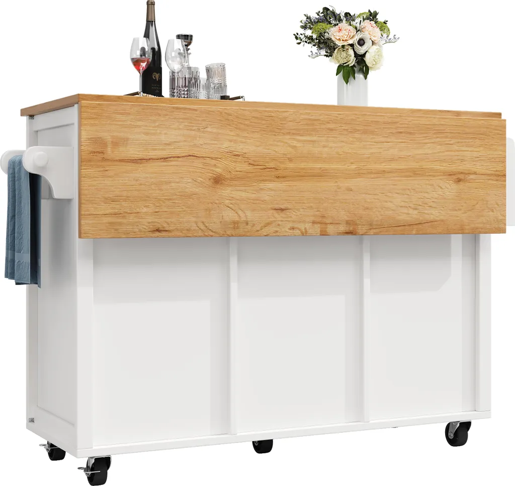 Chariot de Cuisine Mobile Meuble Buffet avec Plan de Travail Extensible - 11