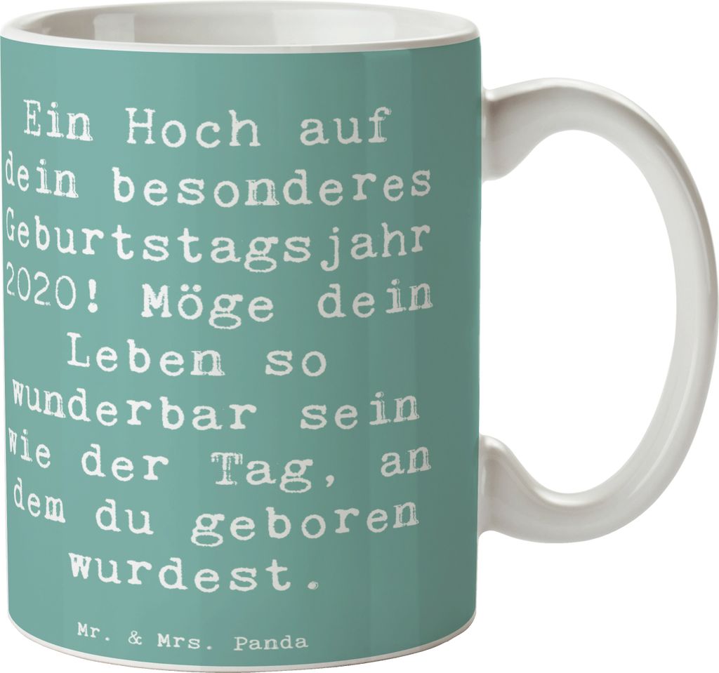 Mr. & Mrs. Panda Teetasse Spruch 2020 Geburtstag - Produktbild 