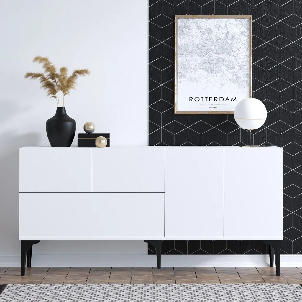 Skye Decor Glise Dec0023 - Armoire de salon blanche, 150 x 75 x 35 cm