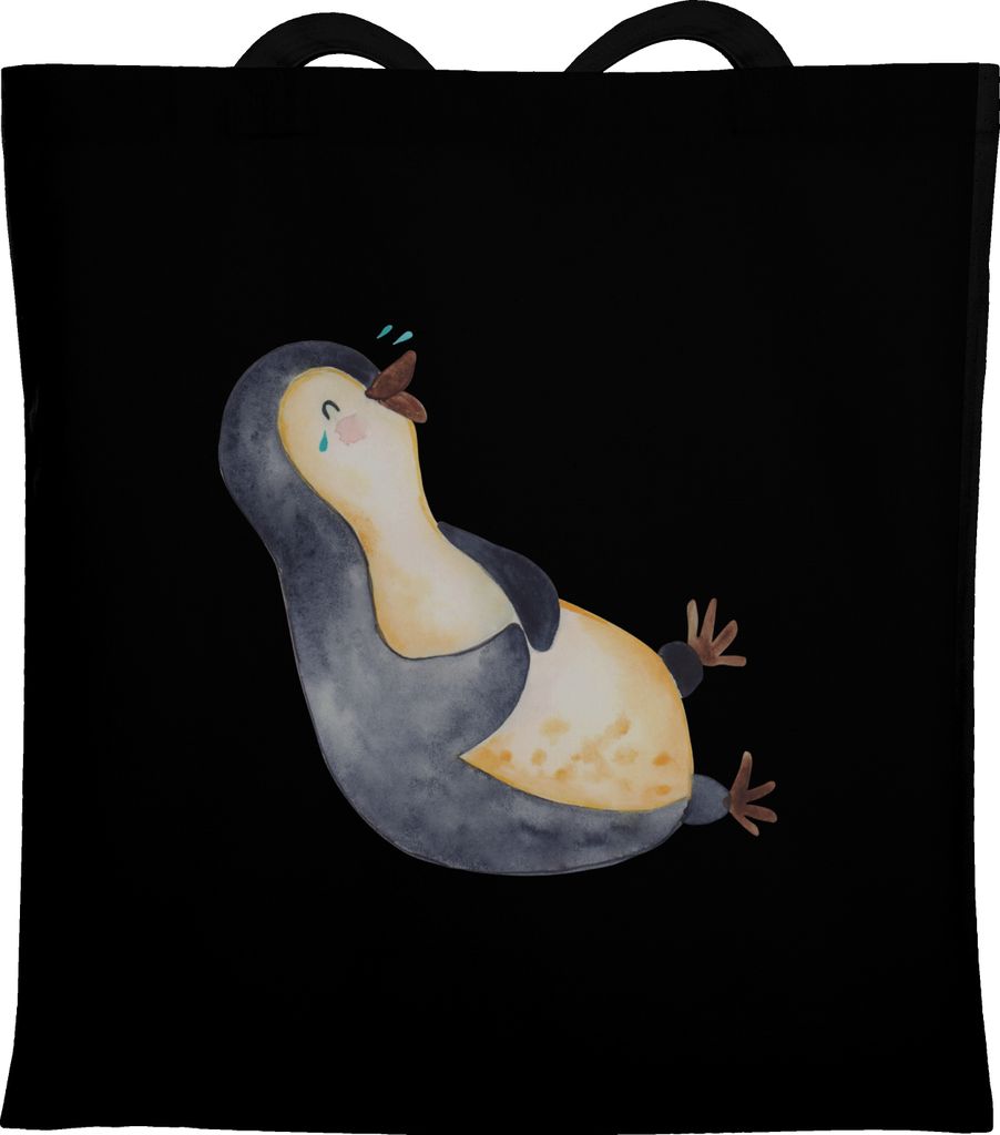 Mr. & Mrs. Panda festivaltasche Pinguin Lachen - Schwarz - Produktbild 