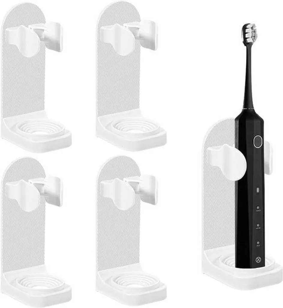 Support brosse à dents mural vert autocollant, organiseur de douche