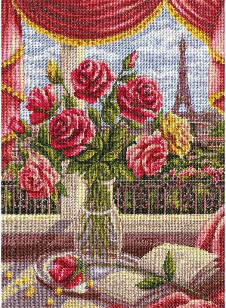 Panna Kreuzstichset "Fenster nach Paris" 25x33cm, Produktbild 