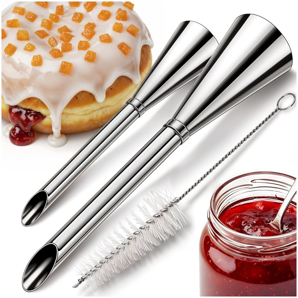 Kuketo | Spritztüllen Set Edelstahl – 2 Fülltüllen + Produktbild 