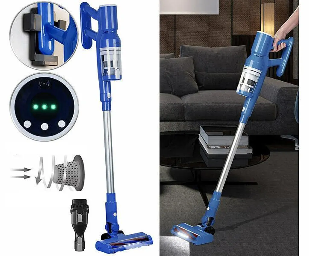 Aspirateur 160W sans fil à technologie cyclonique et brosse LED active