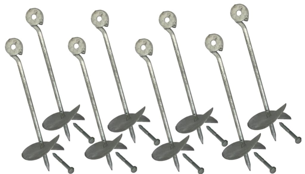 Bodenanker 30 cm 8er Set verzinkt - Erdanker für Schaukel, Produktbild 